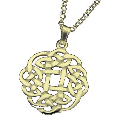 Image 1 of Celtic Floral Puff Knotwork Small 9K Yellow Gold Pendant
