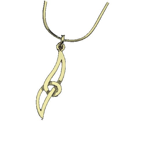 Image 1 of Celtic Twist Knotwork Design Drop 9K Yellow Gold Pendant