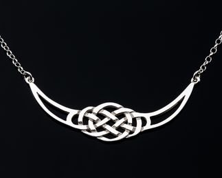 Image 2 of Celtic Elongated Knotwork Sterling Silver Pendant