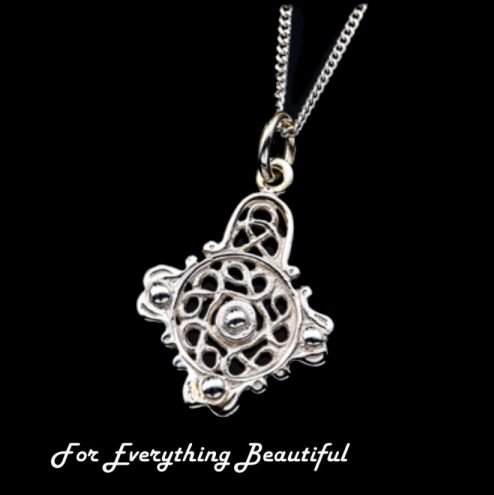 Image 0 of Celtic Filigree Knotwork Small Sterling Silver Pendant