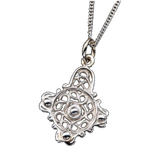 Image 1 of Celtic Filigree Knotwork Small Sterling Silver Pendant