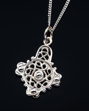 Image 2 of Celtic Filigree Knotwork Small Sterling Silver Pendant