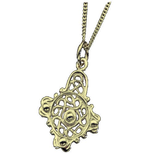Image 1 of Celtic Filigree Knotwork Small 9K Yellow Gold Pendant