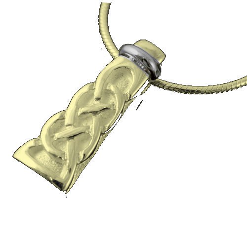 Image 1 of Celtic Tower Knotwork White Gold Detail 9K Yellow Gold Pendant
