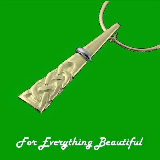 Image 0 of Celtic Cone Knotwork White Gold Detail 9K Yellow Gold Pendant 