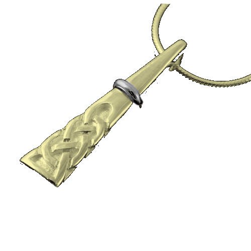 Image 1 of Celtic Cone Knotwork White Gold Detail 9K Yellow Gold Pendant 
