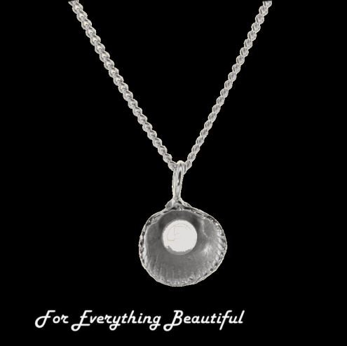 Image 0 of Cockle Shell Freshwater Pearl Snake Chain Small Sterling Silver Pendant 