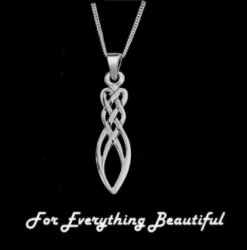 Celtic Leaf Knotwork Design Sterling Silver Pendant