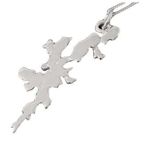 Image 1 of Shetland Isles Map No Stone Medium Sterling Silver Pendant