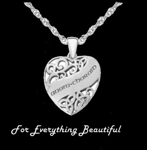 Image 0 of Celtic Heart Love Gaelic Anam Charaid Soul Mate Sterling Silver Pendant