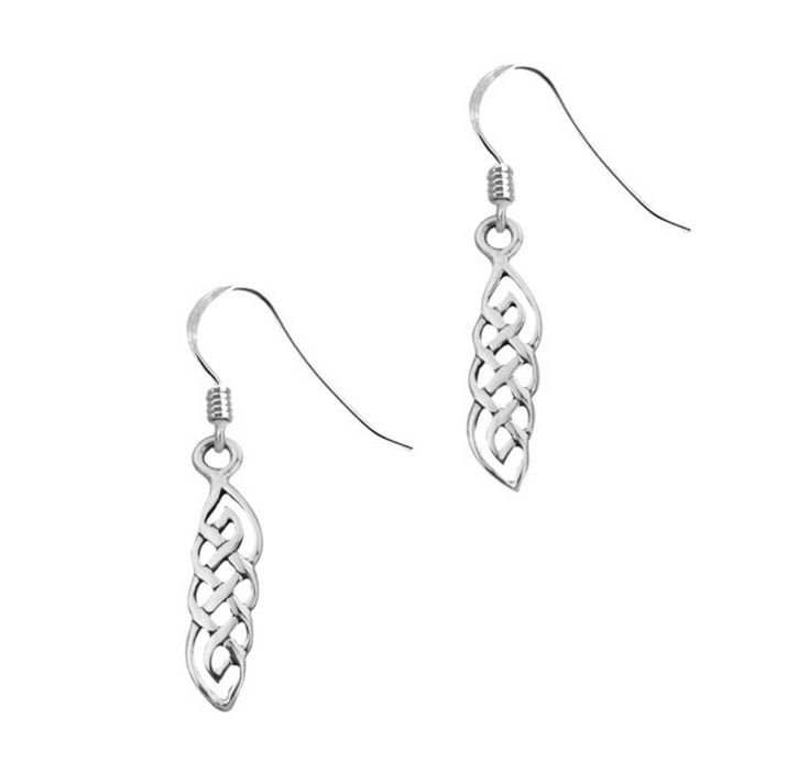 Image 1 of Celtic Spiral Knotwork Sheppard Hook Sterling Silver Earrings