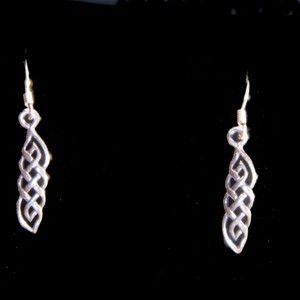 Image 2 of Celtic Spiral Knotwork Sheppard Hook Sterling Silver Earrings