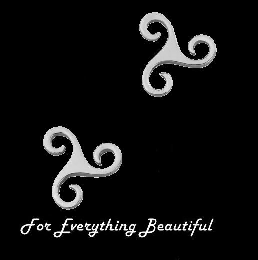 Image 0 of Celtic Tricsele Spiral Knotwork Design Stud Sterling Silver Earrings