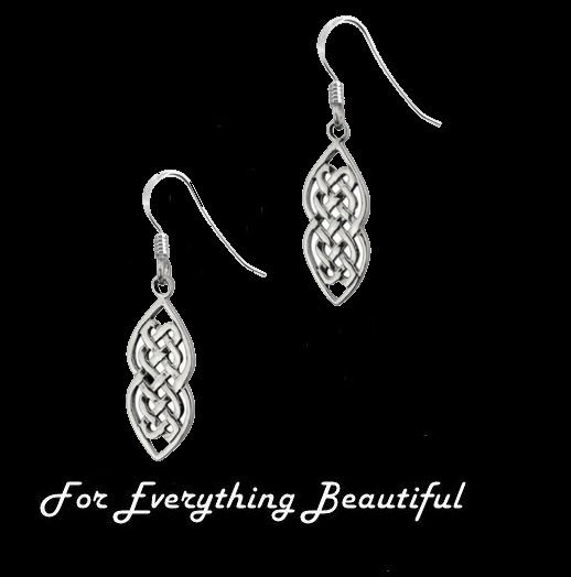 Image 0 of Celtic Intricate Knotwork Design Sheppard Hook Sterling Silver Earrings