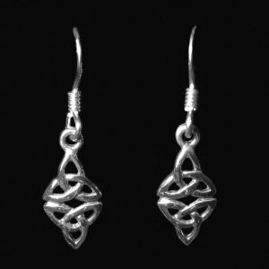 Image 2 of Celtic Double Trinity Knotwork Sheppard Hook Sterling Silver Earrings