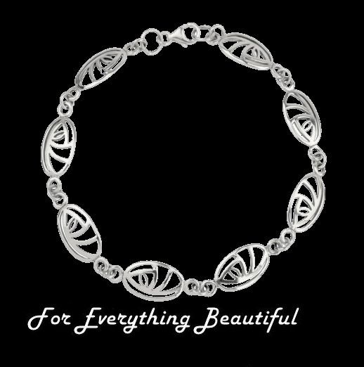 Image 0 of Mackintosh Glasgow Rose Links Ladies Sterling Silver Bracelet