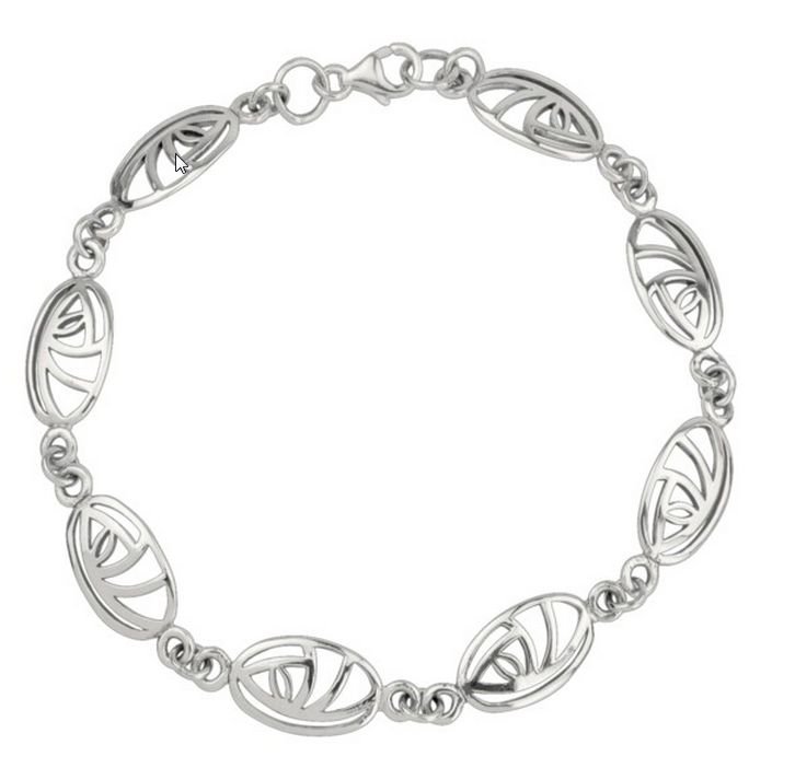 Image 1 of Mackintosh Glasgow Rose Links Ladies Sterling Silver Bracelet