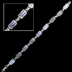 Image 2 of Mackintosh Rectangular Tulip Links Ladies Sterling Silver Bracelet