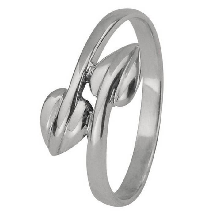 Image 1 of Mackintosh Leaf Motif Design Ladies Sterling Silver Ring Band Sizes 6-10
