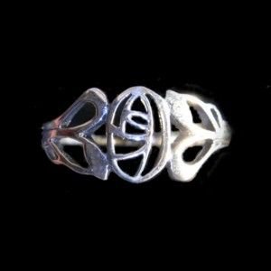 Image 2 of Mackintosh Glasgow Rose Design Ladies Sterling Silver Ring Band Sizes 6-10