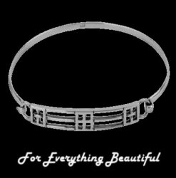 Mackintosh Elongated Links Ladies Sterling Silver Bangle