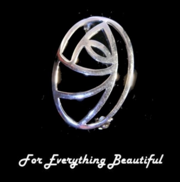 Image 0 of Mackintosh Glasgow Rose Oval Sterling Silver Brooch