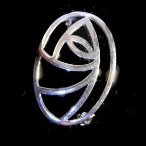 Image 2 of Mackintosh Glasgow Rose Oval Sterling Silver Brooch