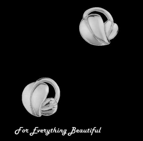 Image 0 of Mackintosh Round Leaf Small Stud Sterling Silver Earrings
