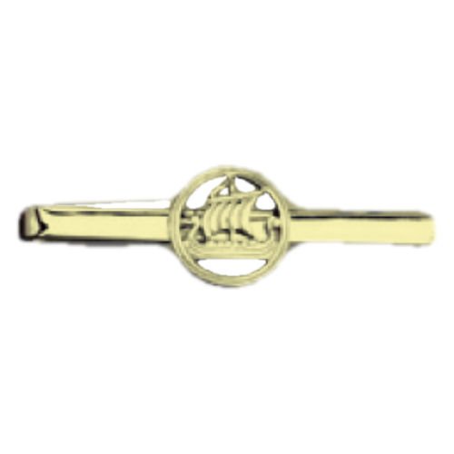 Image 1 of Viking Long Ship Norse Design 9K Yellow Gold Men Tie Bar