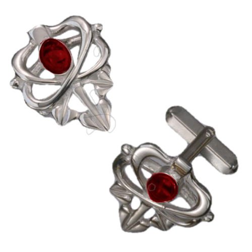 Image 1 of Art Nouveau Glasgow Girls Garnet Sterling Silver Mens Cufflinks