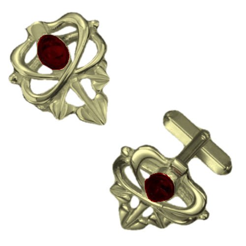 Image 1 of Art Nouveau Glasgow Girls Garnet 9K Yellow Gold Mens Cufflinks