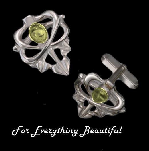 Image 0 of Art Nouveau Glasgow Girls Citrine Sterling Silver Mens Cufflinks