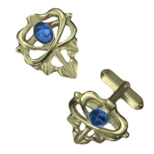 Image 1 of Art Nouveau Glasgow Girls Labradorite 9K Yellow Gold Mens Cufflinks