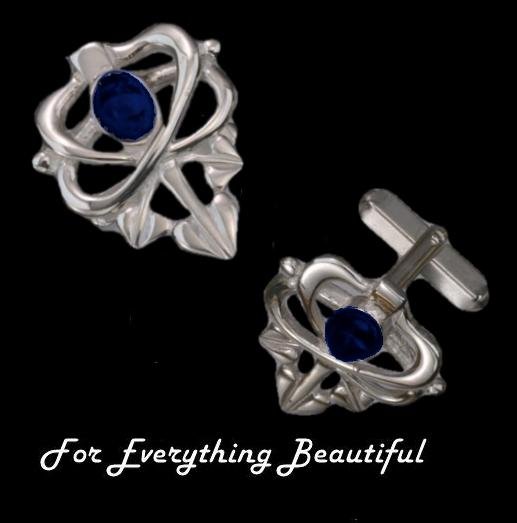 Image 0 of Art Nouveau Glasgow Girls Lapis Lazuli Sterling Silver Mens Cufflinks