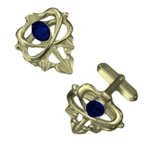 Image 1 of Art Nouveau Glasgow Girls Lapis Lazuli 9K Yellow Gold Mens Cufflinks