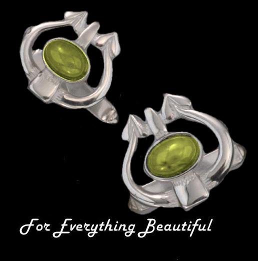 Image 0 of Art Nouveau Glasgow Oval Citrine Sterling Silver Mens Cufflinks