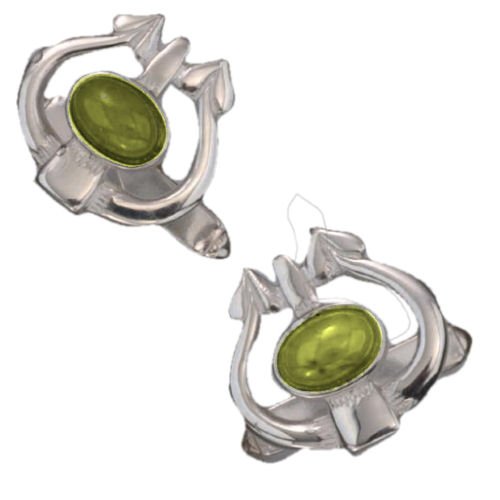 Image 1 of Art Nouveau Glasgow Oval Citrine Sterling Silver Mens Cufflinks