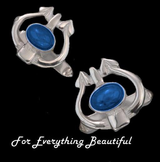 Image 0 of Art Nouveau Glasgow Oval Labradorite Sterling Silver Mens Cufflinks