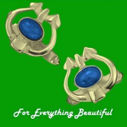 Art Nouveau Glasgow Oval Labradorite 9K Yellow Gold Mens Cufflinks