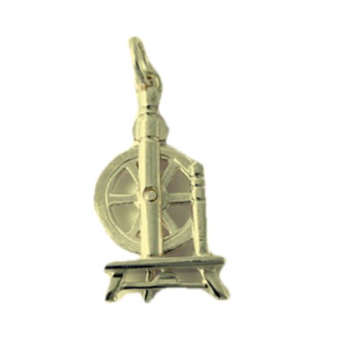Image 1 of Spinning Wheel Design Shaped Large 9K Yellow Gold Charm