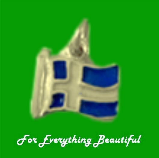 Image 0 of Shetland Islands Scotland Flag Design Enamel 9K Yellow Gold Charm