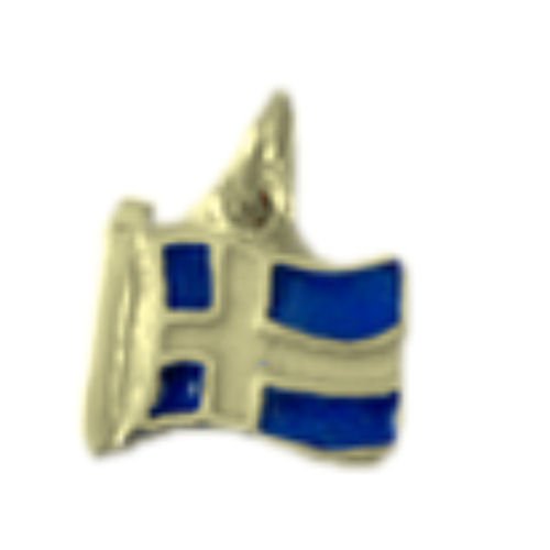 Image 1 of Shetland Islands Scotland Flag Design Enamel 9K Yellow Gold Charm