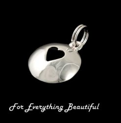 Peerie Smoorikins Little Kisses Heart Round Design Sterling Silver Charm