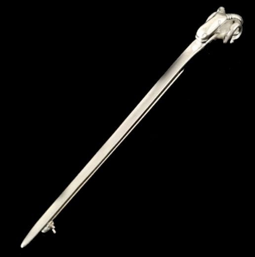 Image 0 of Rams Horn Head Design Long Sterling Silver Kilt Pin