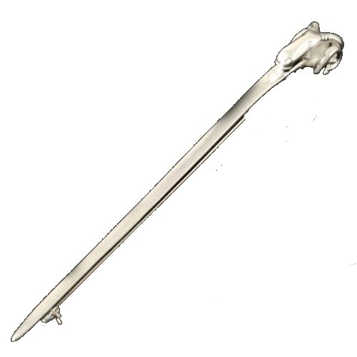 Image 1 of Rams Horn Head Design Long Sterling Silver Kilt Pin