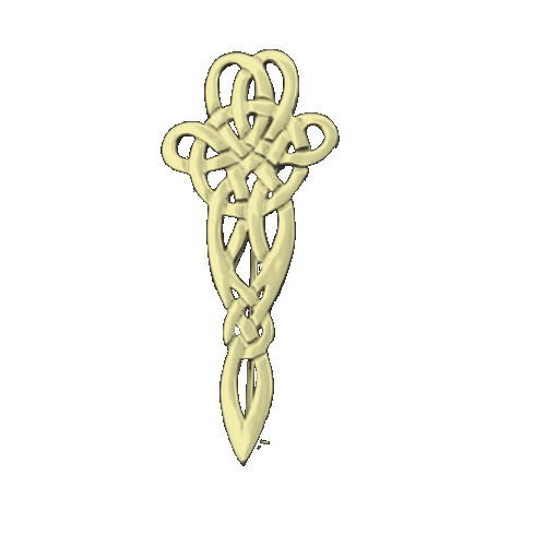 Image 1 of Celtic Line Of Life Knotwork 9K Yellow Gold Kilt Pin