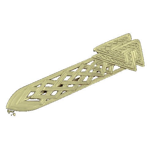 Image 1 of Celtic Triangular Knotwork 9K Yellow Gold Kilt Pin