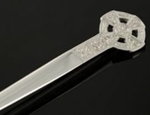 Image 2 of Celtic Cross Knotwork Polished Sterling Silver Kilt Pin
