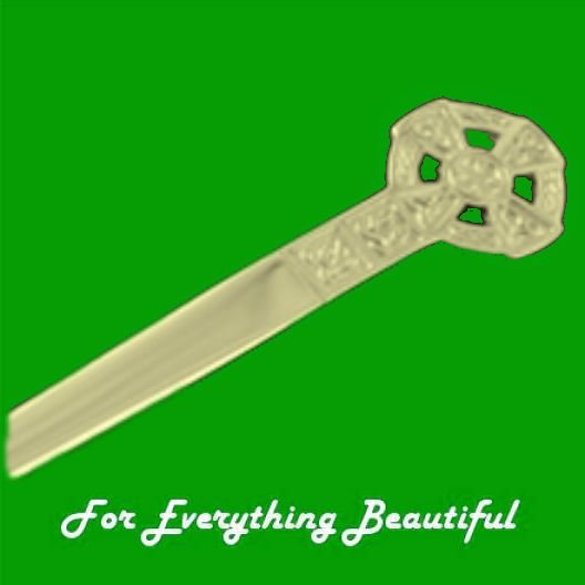 Image 0 of Celtic Cross Knotwork Polished 9K Yellow Gold Kilt Pin