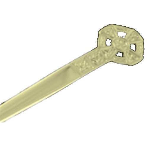 Image 1 of Celtic Cross Knotwork Polished 9K Yellow Gold Kilt Pin
